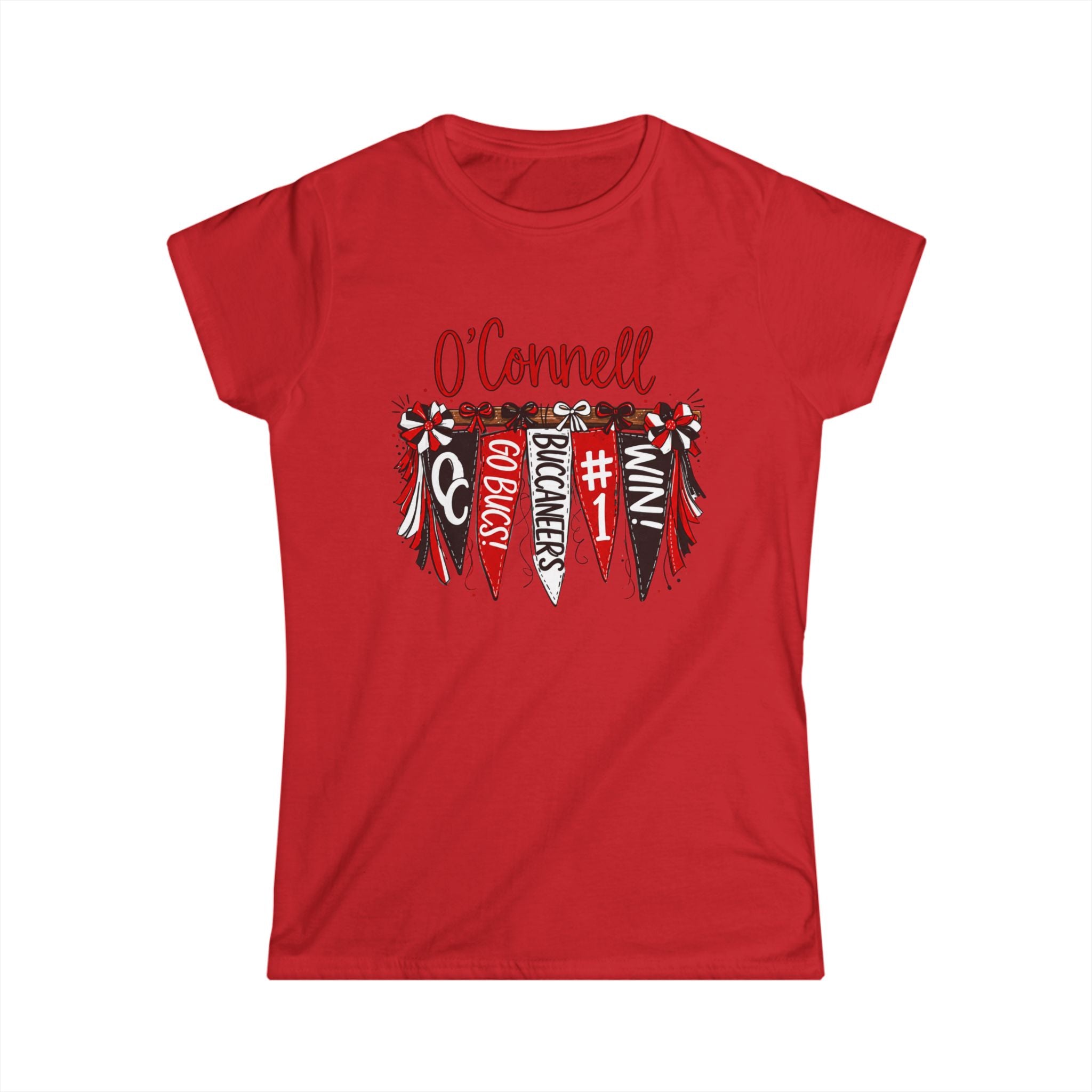 O'Connell Personalized Pom-Pennant Tee — Ladies' Fitted Tee