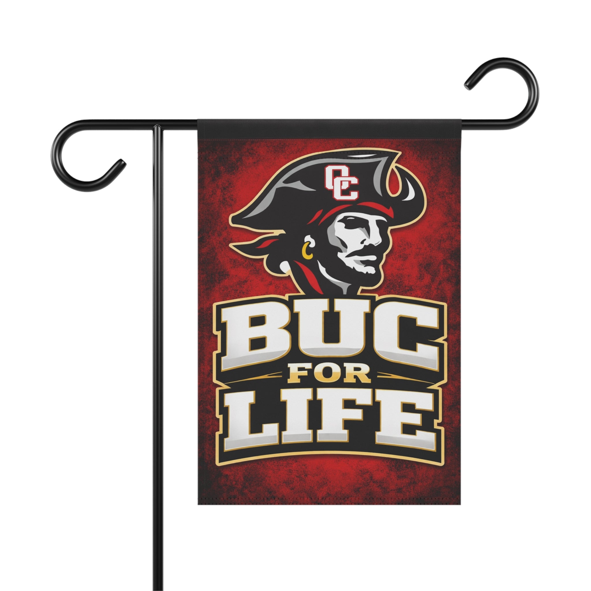 Buc For Life Garden Flag – Buccaneer Pirate Team Logo House Banner