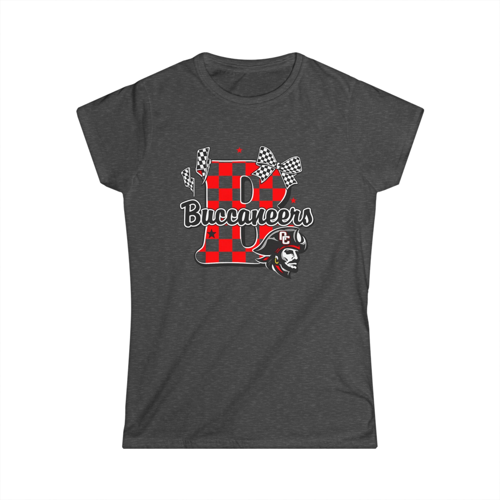 Buccaneers Checkered Racing Tee — Women's Fitted Tee