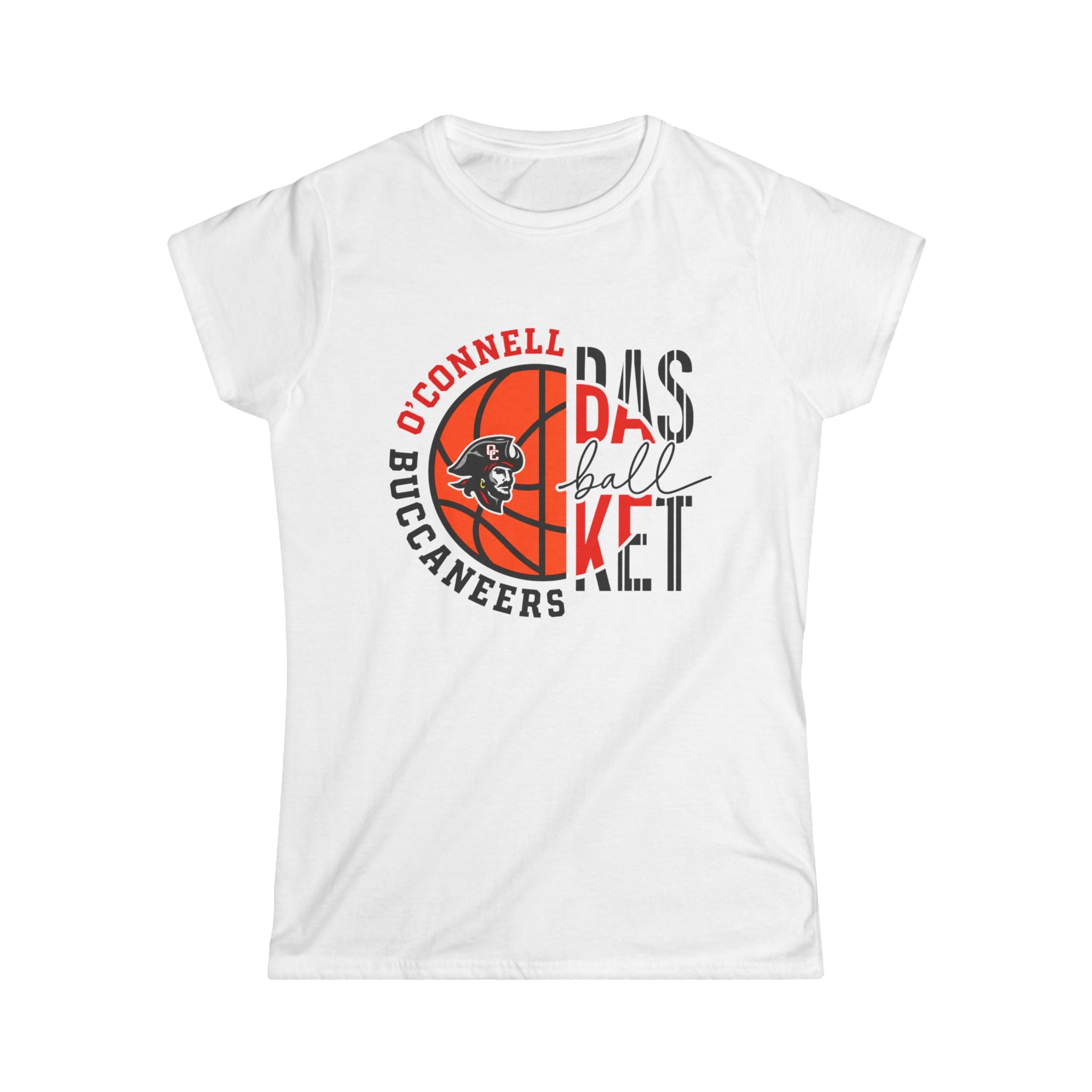 Basketball Buccaneers Women's Fitted Tee — O'Connell Basketball Team Shirt