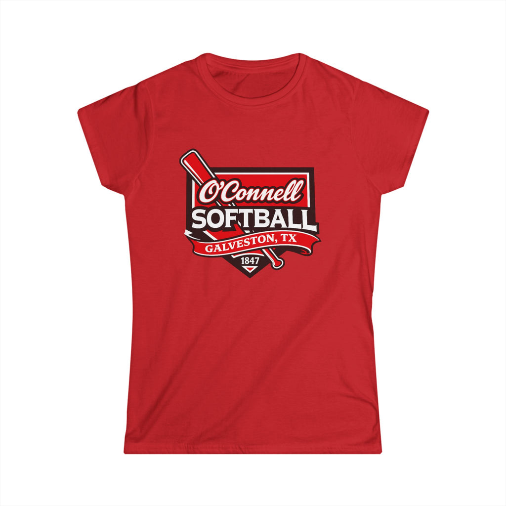 O'Connell Softball Galveston TX Women's Tee — Team Baseball Bat Logo Shirt