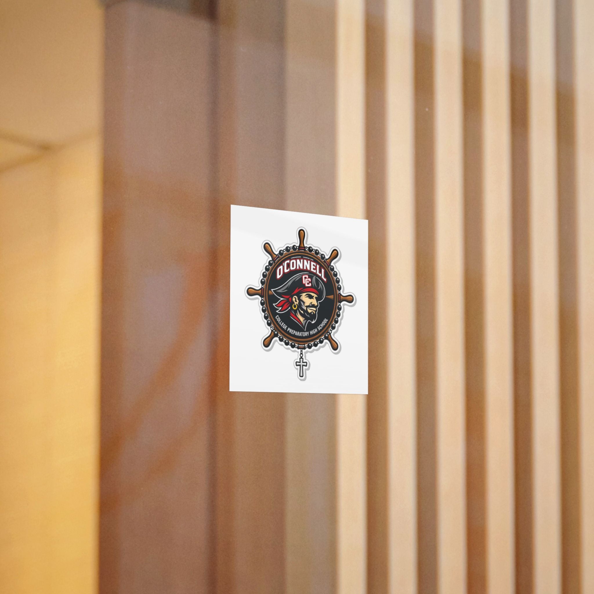 O'Connell Pirate Logo Die-Cut Sticker — School Mascot DTF Decal