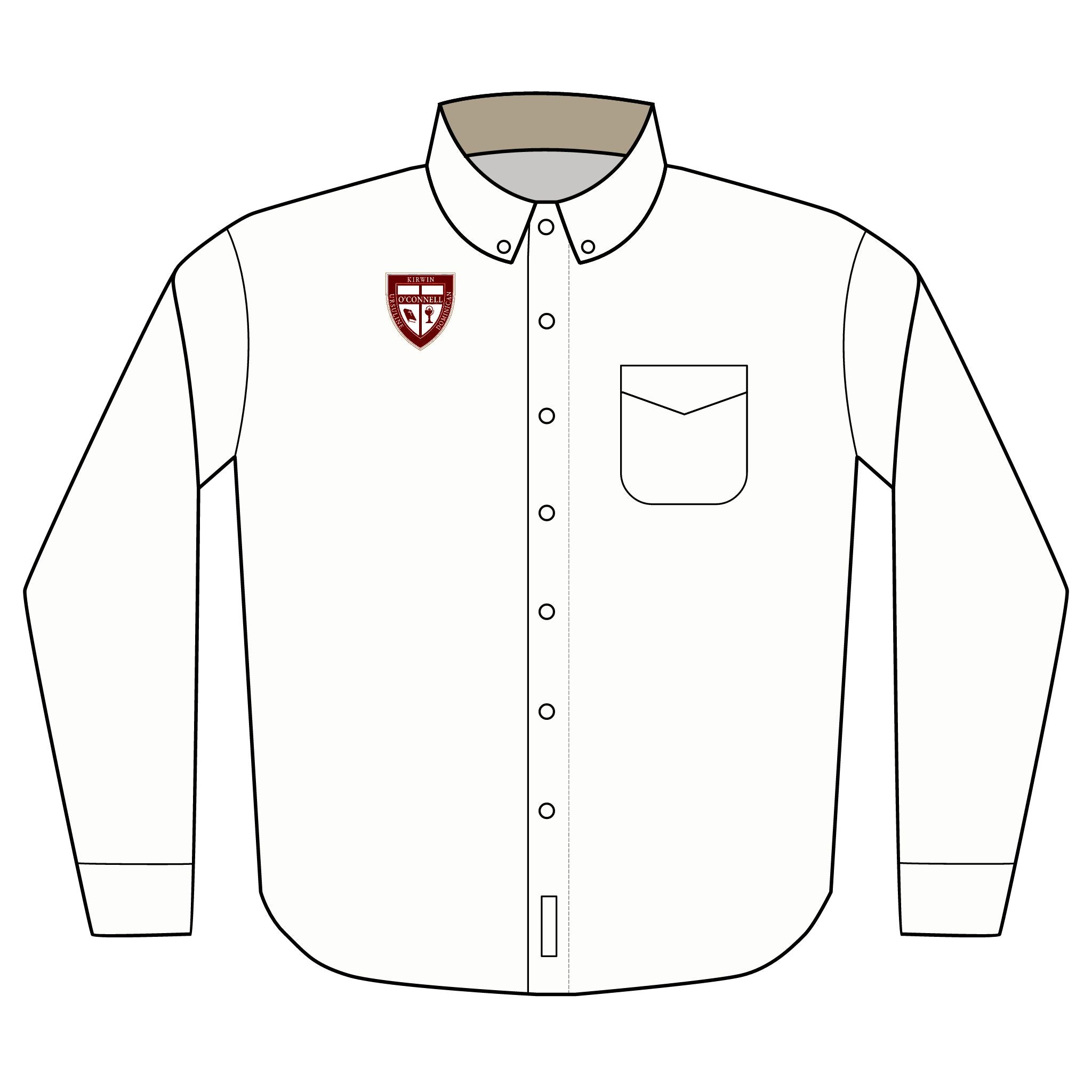 Unisex Embroidered Crest Long Sleeve Full Dress Uniform Shirt