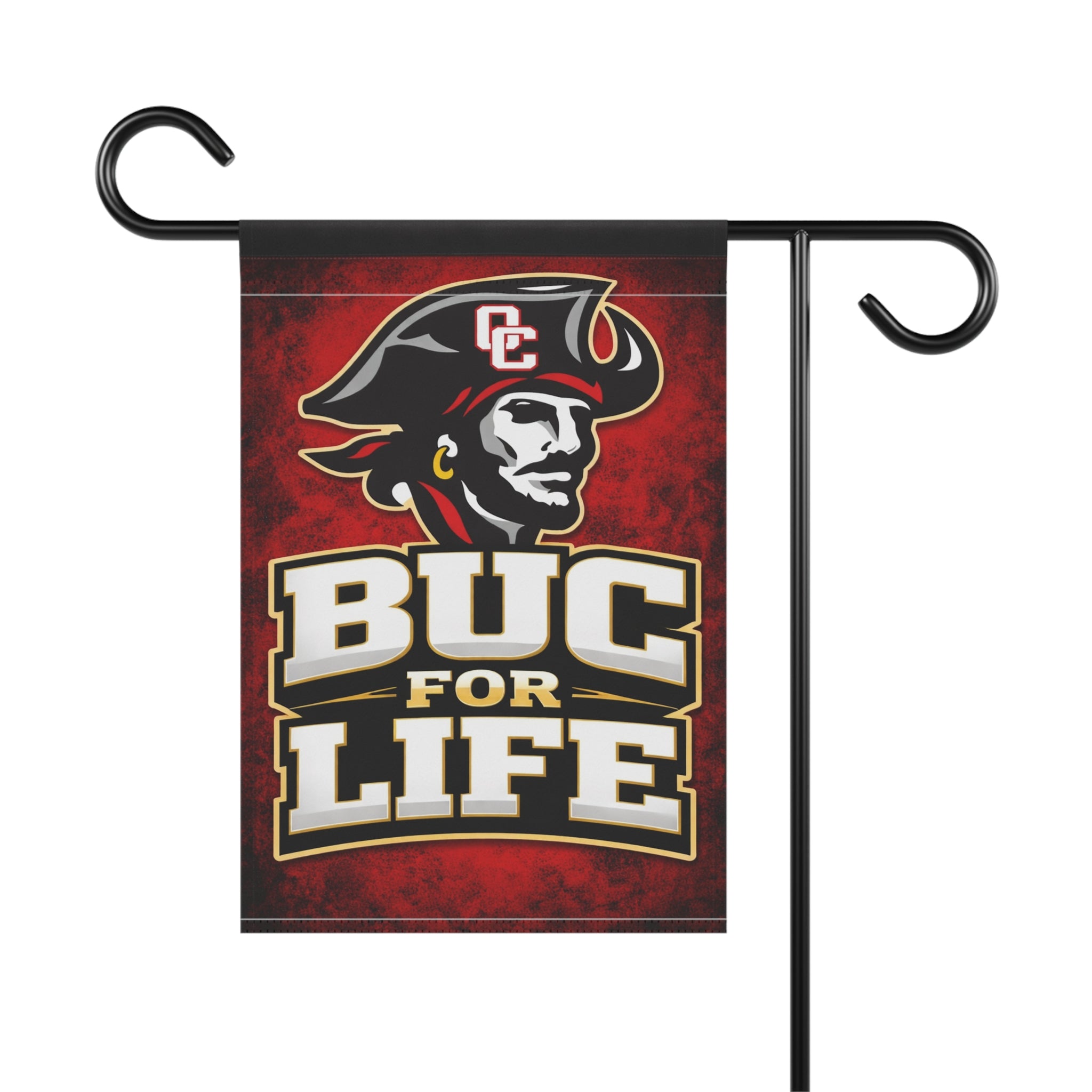 Buc For Life Garden Flag – Buccaneer Pirate Team Logo House Banner