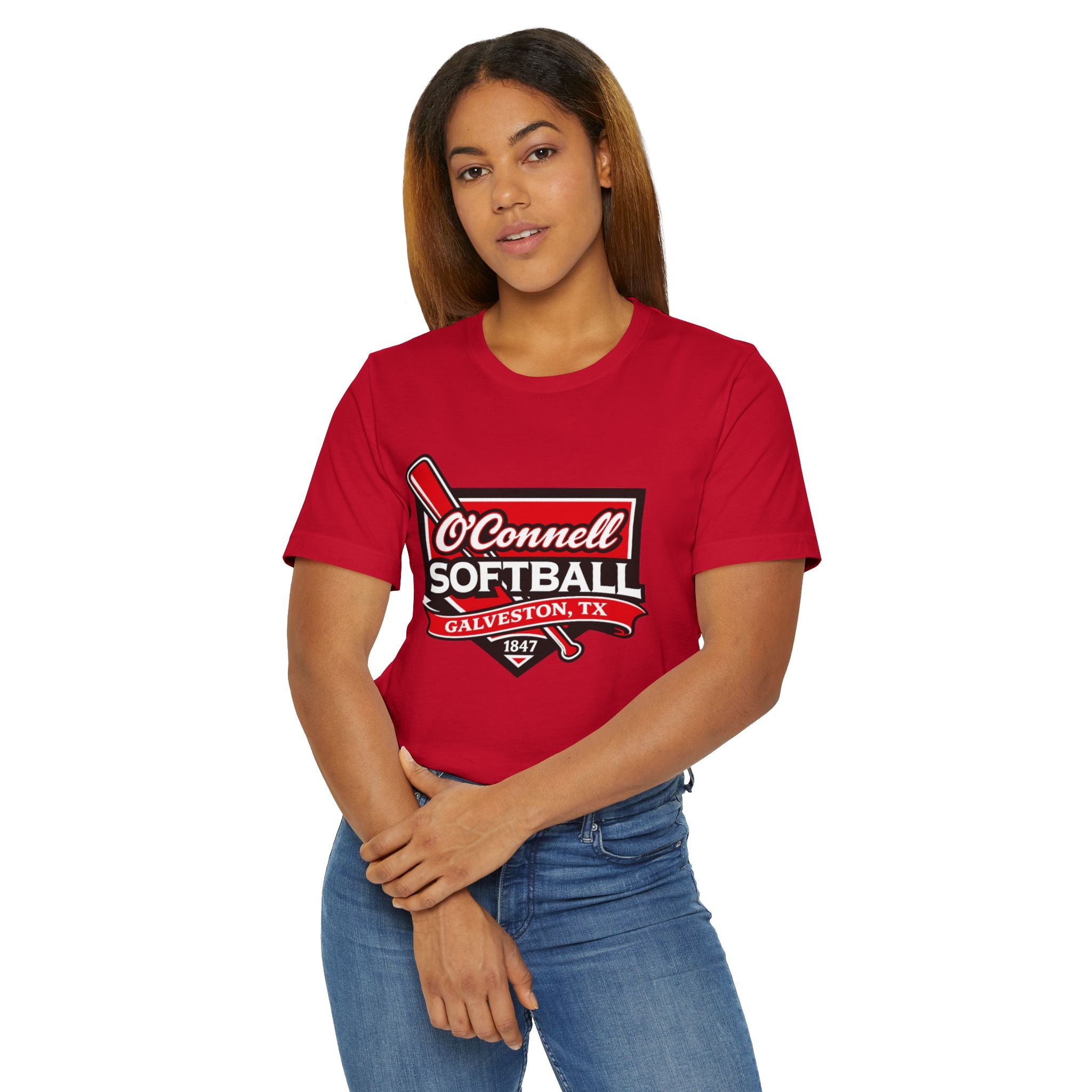 Softball Team T‑Shirt — O'Connell Softball Galveston, TX (Vintage Badge)