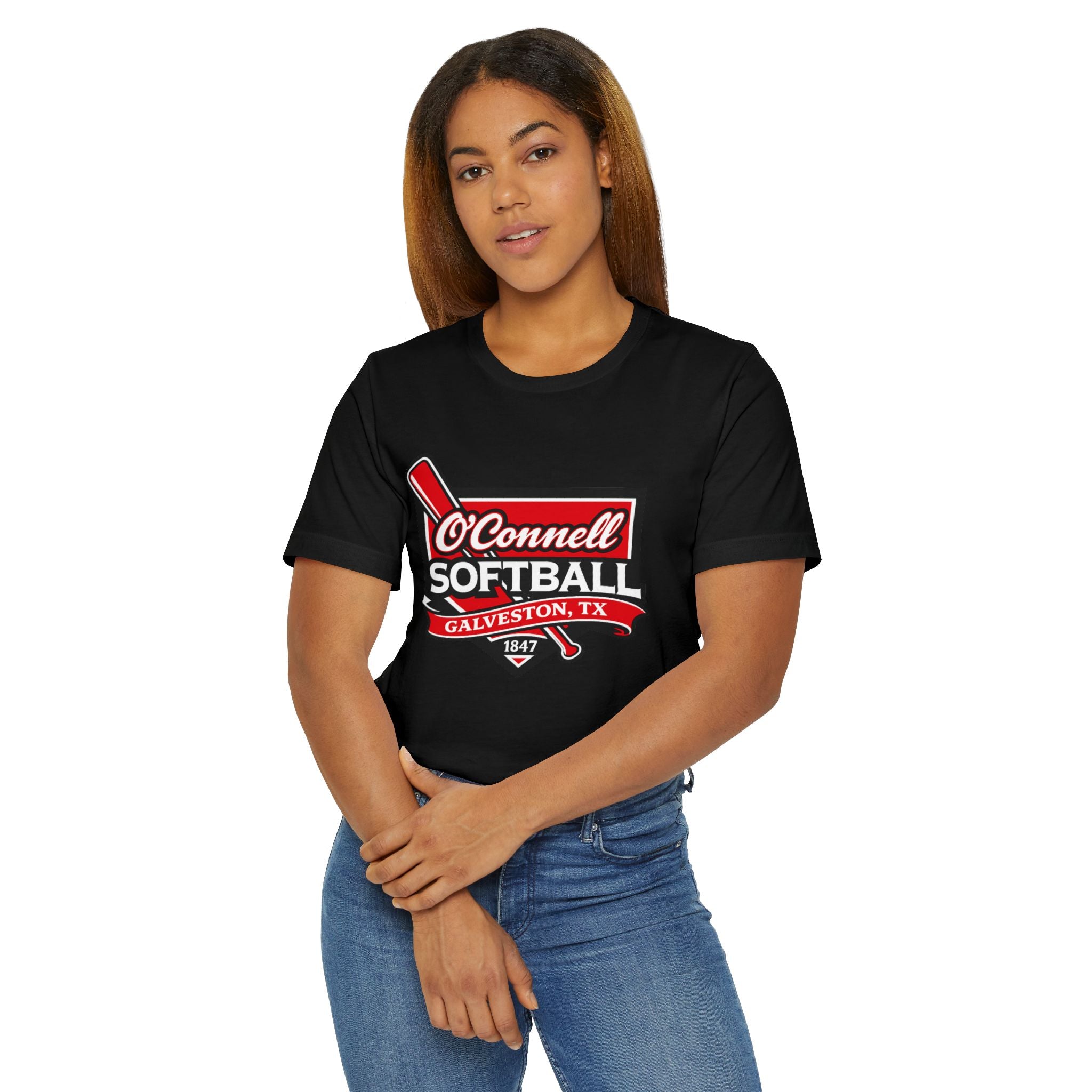 Softball Team T‑Shirt — O'Connell Softball Galveston, TX (Vintage Badge)