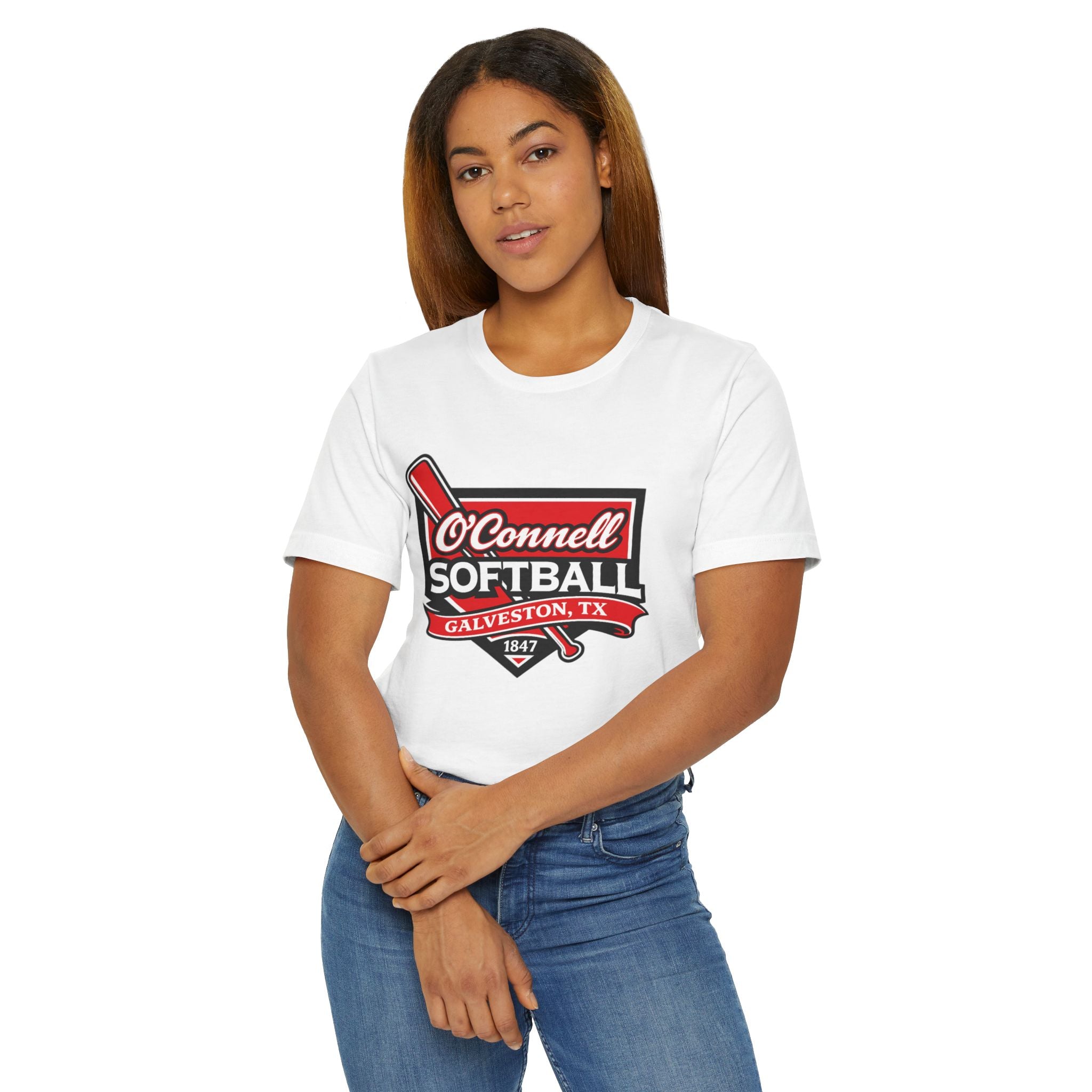 Softball Team T‑Shirt — O'Connell Softball Galveston, TX (Vintage Badge)