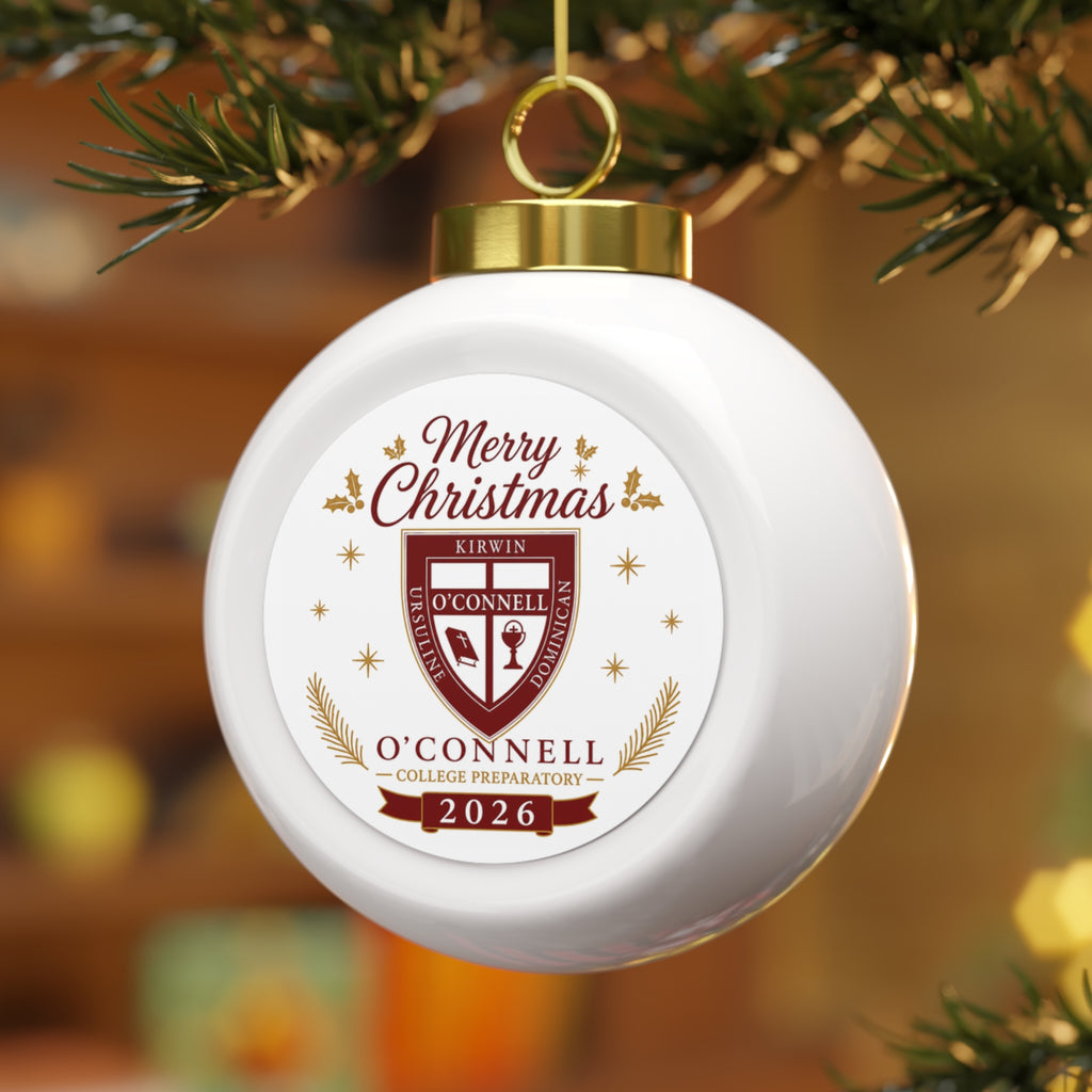 Personalized School Crest Christmas Ornament — O'Connell 2026 Holiday Ball