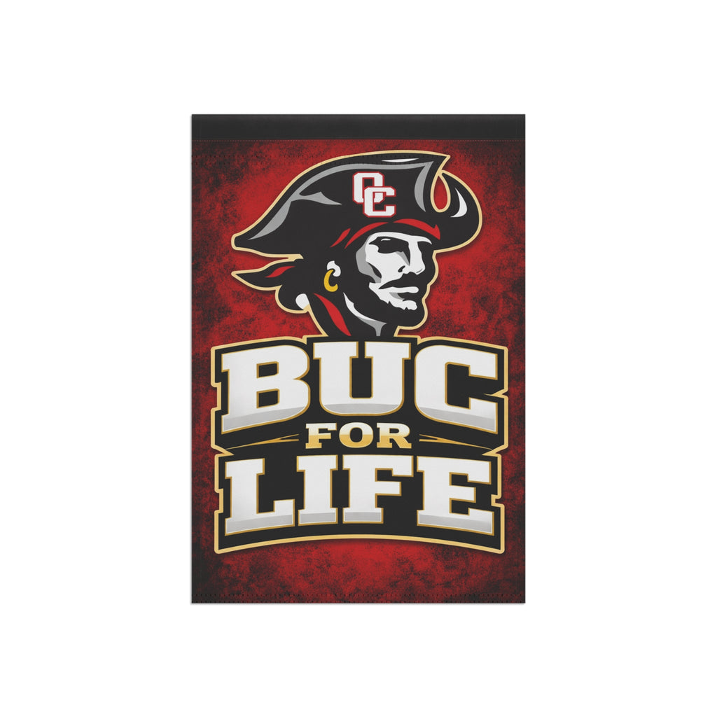 Buc For Life Garden Flag – Buccaneer Pirate Team Logo House Banner
